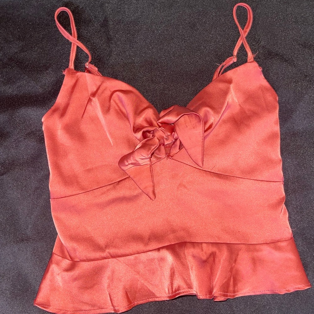PINK STRAPPED CROP TOP